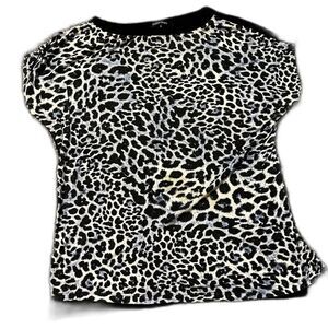 Ellen Tracy Black and White Animal Print Top (R1)